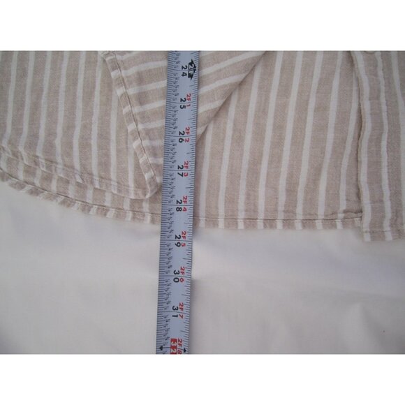 Women's Gap Linen Blend Button Stripe Preppy Long Sleeve Shirt Sz XXL (WB440) - Picture 5 of 9